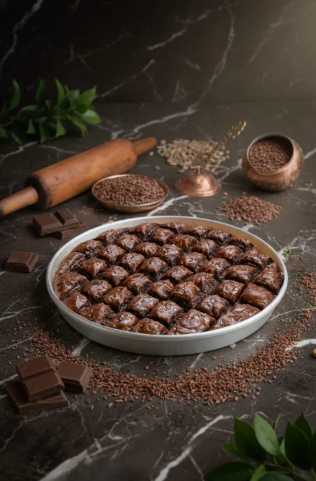 Çikolatalı Fıstıklı Baklava - 2 kg Tepsi